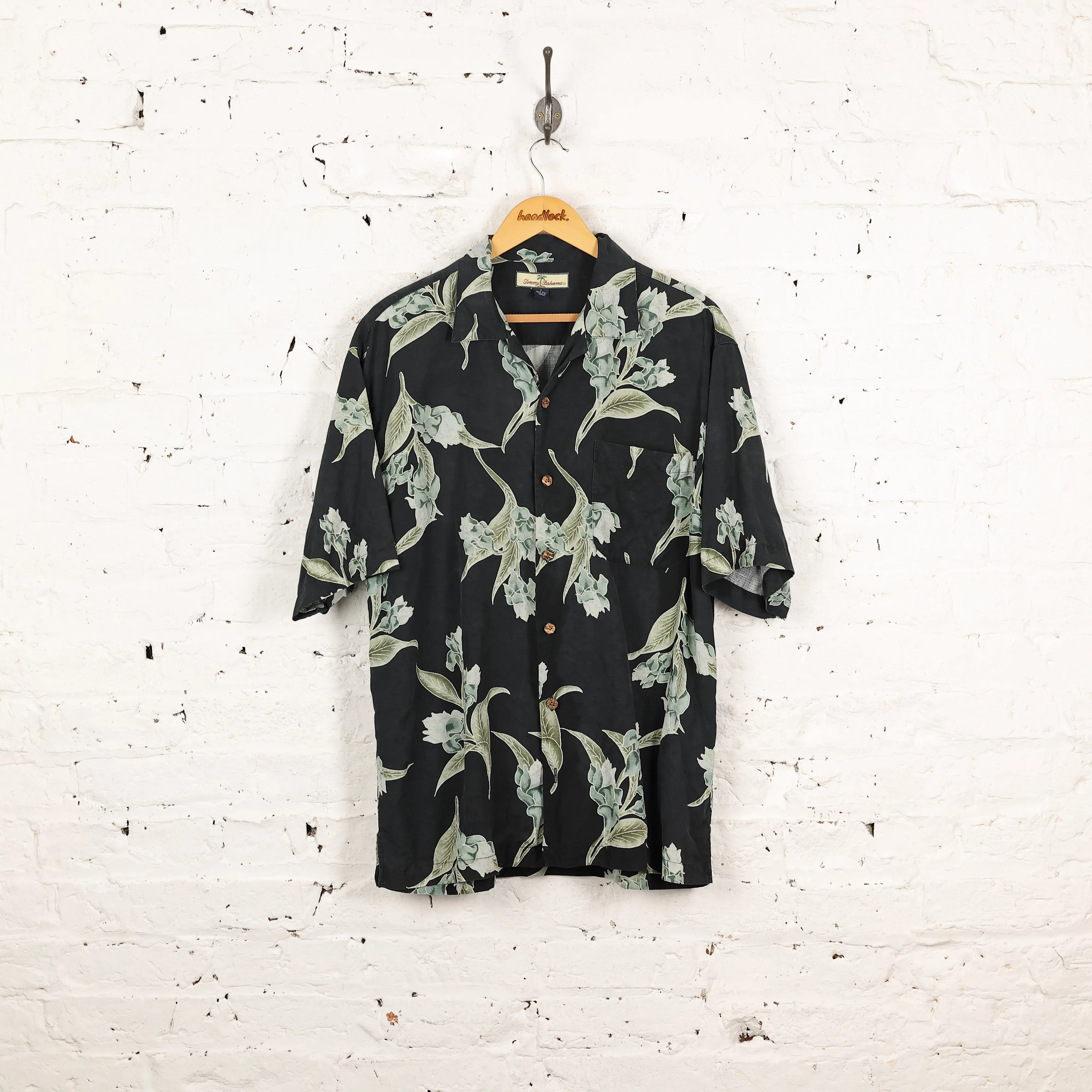 Tommy Bahama Leaves Hawaiian Shirt - Black - M