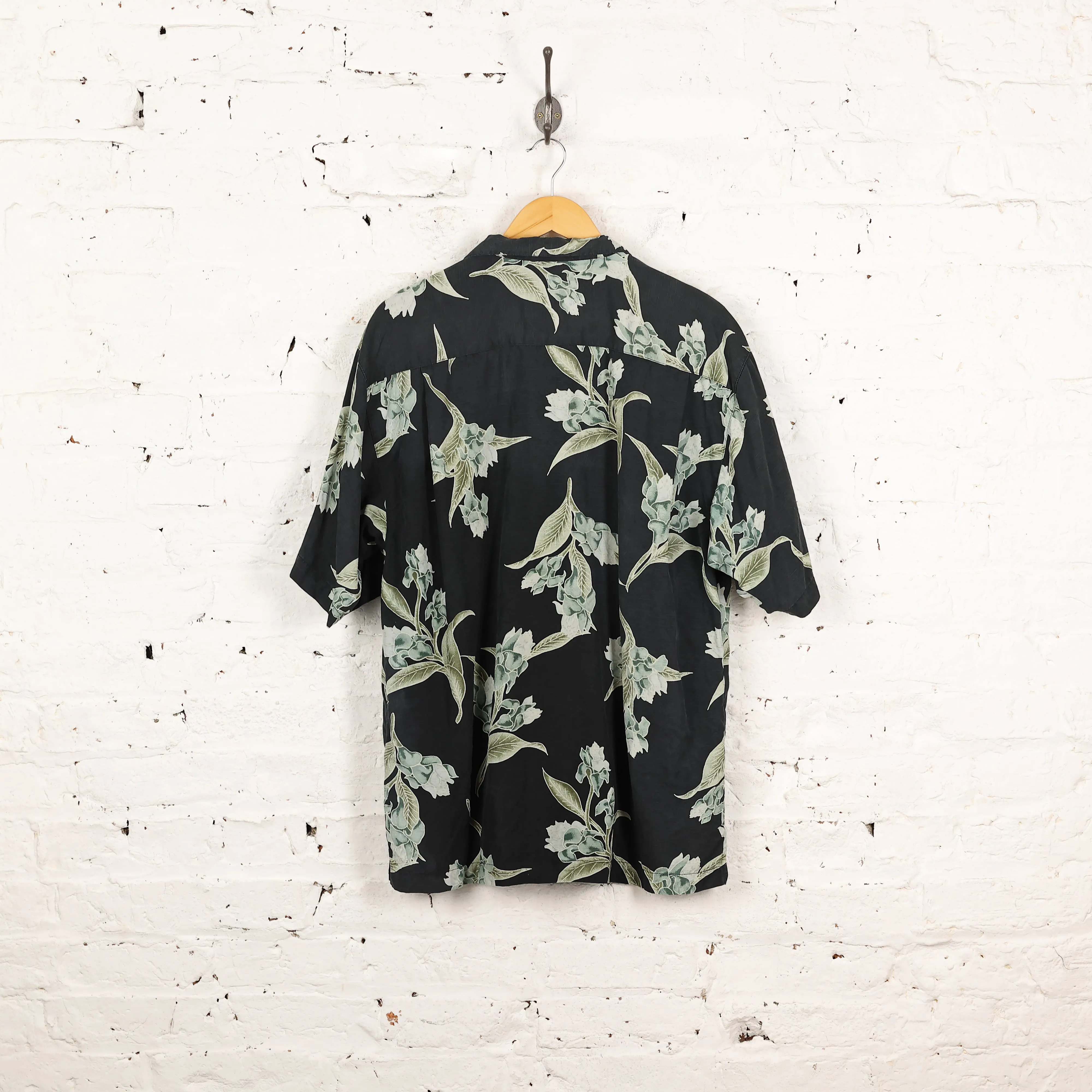 Tommy Bahama Leaves Hawaiian Shirt - Black - M