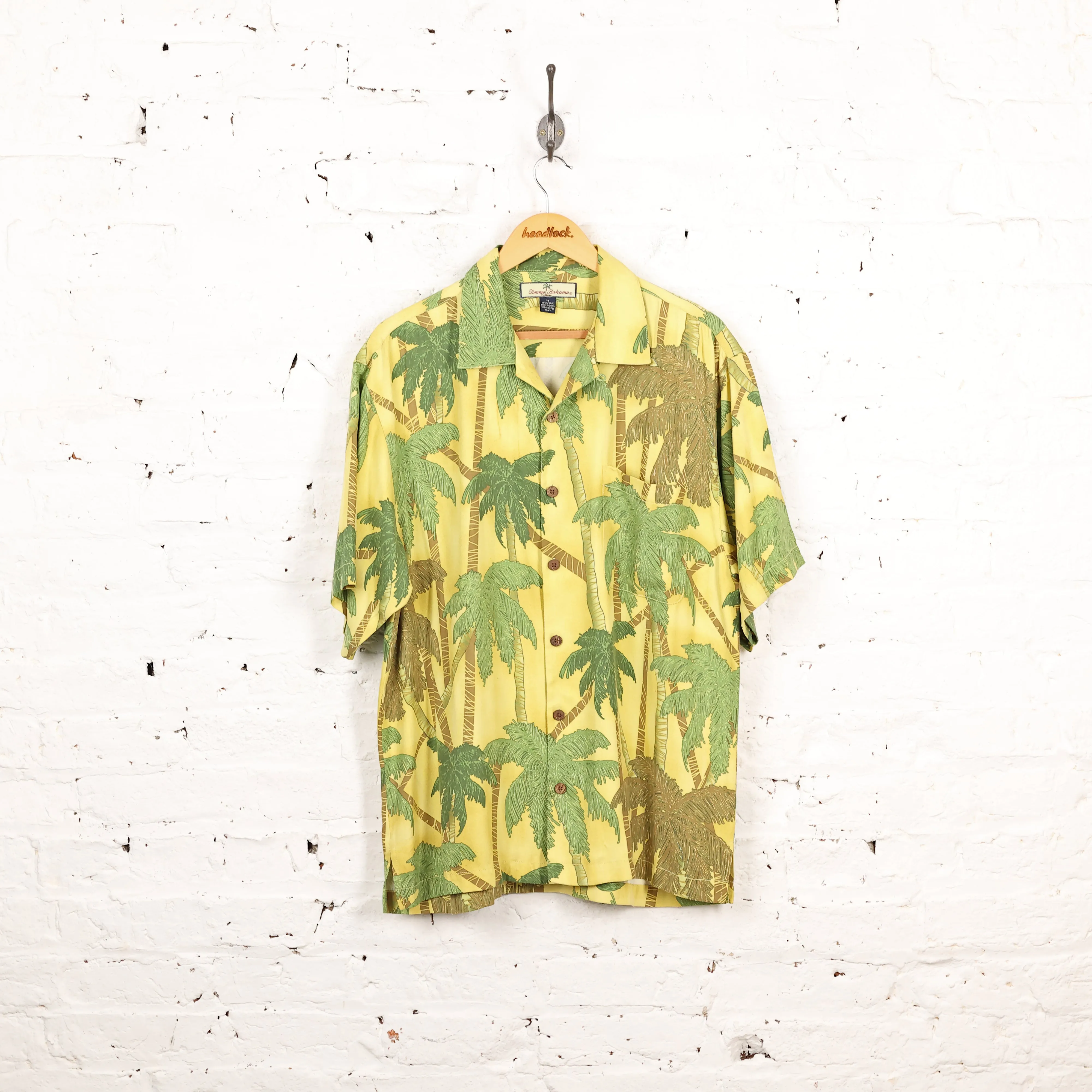 Tommy Bahama Palm Trees Hawaiian Shirt - Yellow - M