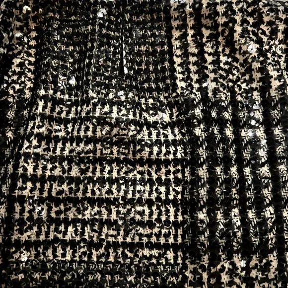 Tory Burch Bristol Sequin Gray Plaid Pencil Skirt
