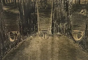 Untitled (Scratched veil between swings), Toronto, Ontario