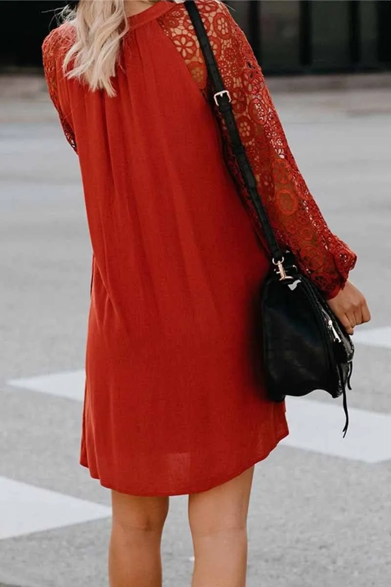 V-Neck Lace Dress