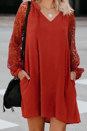 V-Neck Lace Dress