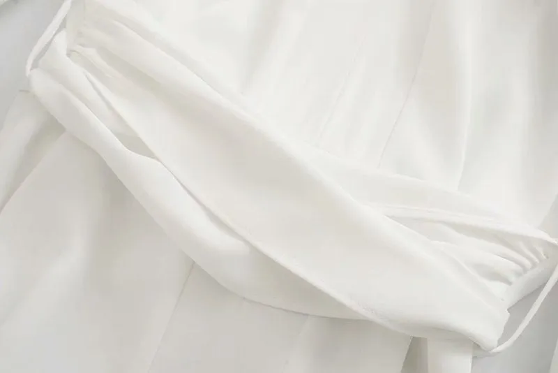 V-neck Tie-Back Slit Splicing Midi Dresses