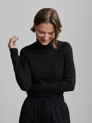 Varley | Roya Rollneck Long Sleeve Tee {Black   Egert}