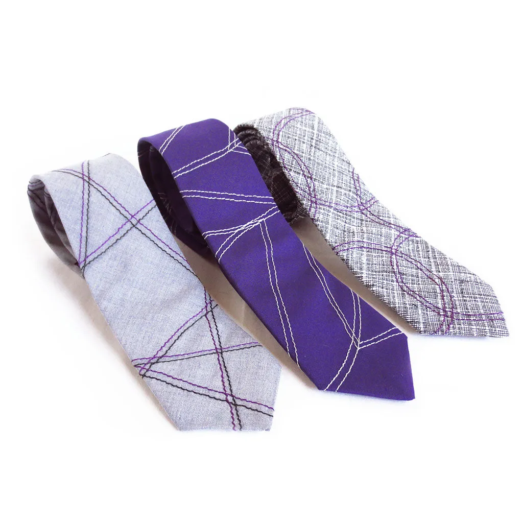 venn in purple necktie