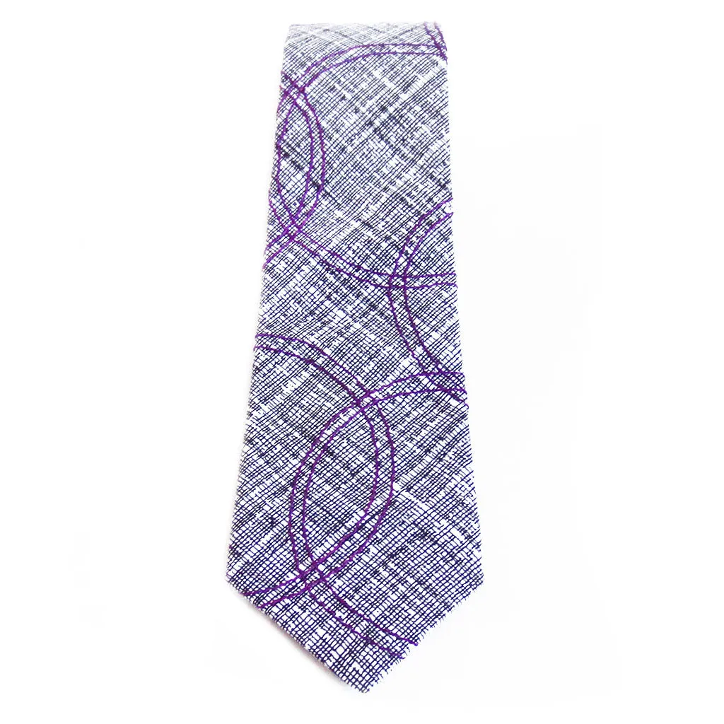 venn in purple necktie