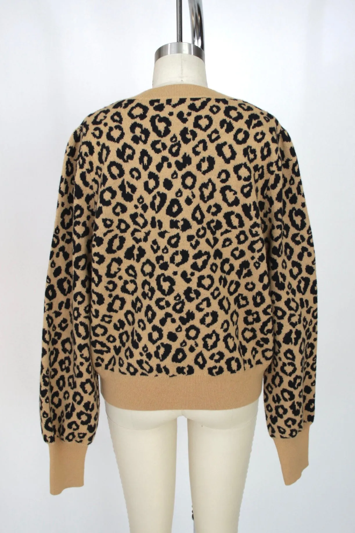 Veronica Beard Wool Leopard Intarsia Sweater