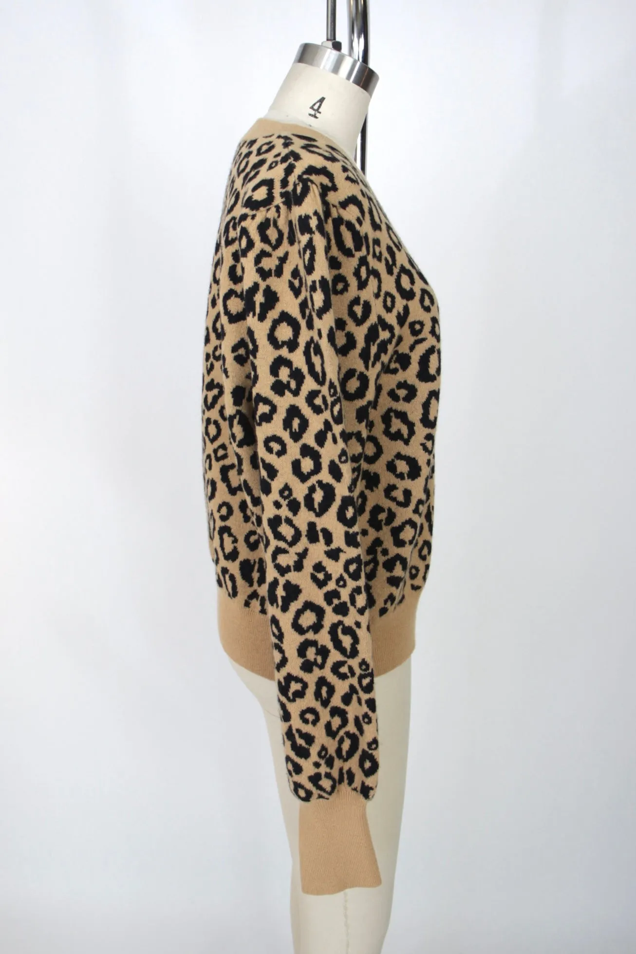 Veronica Beard Wool Leopard Intarsia Sweater