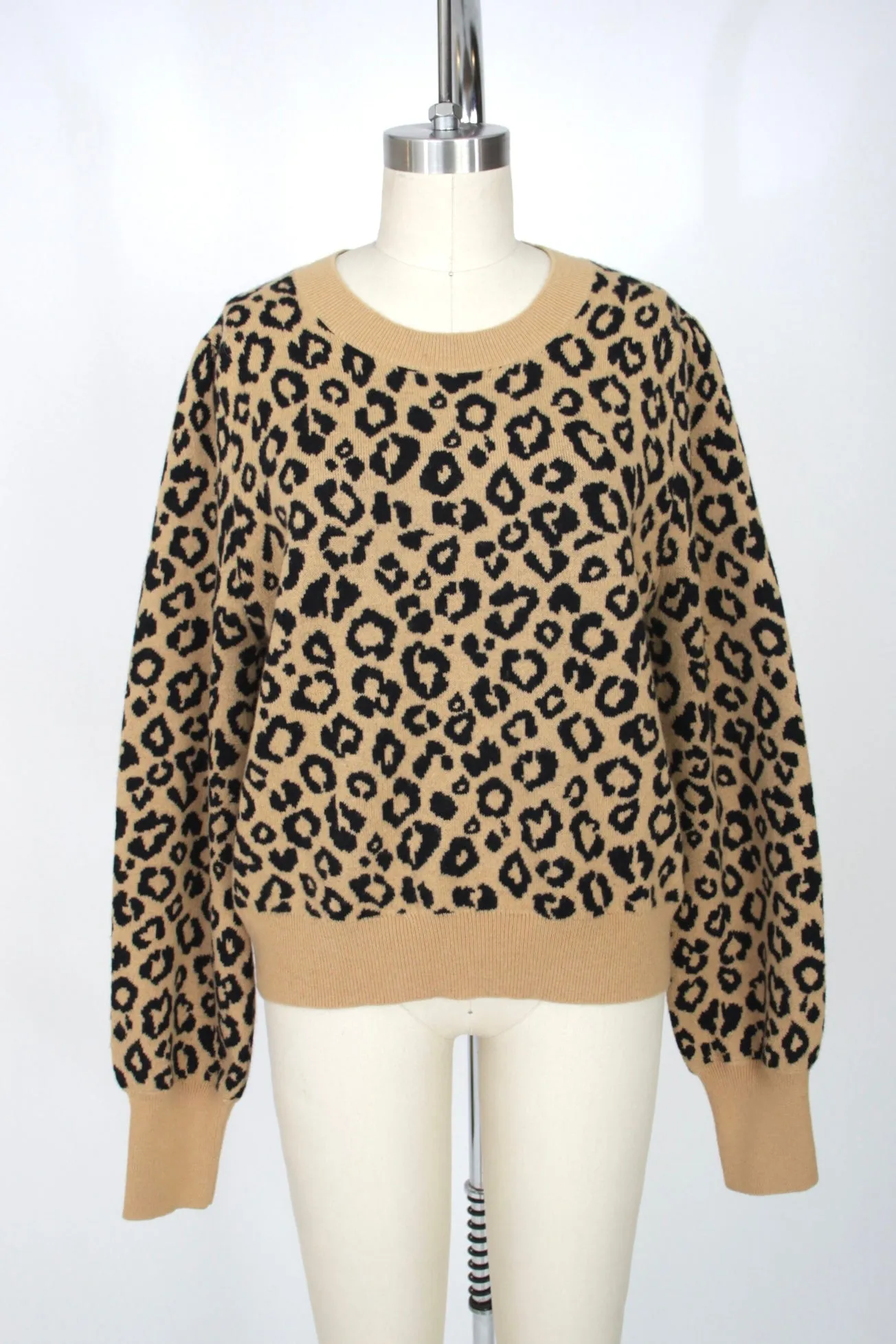 Veronica Beard Wool Leopard Intarsia Sweater