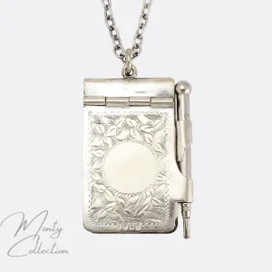 Victorian Ivy Leaf "Ballspende" Dance Card Pendant with Pencil