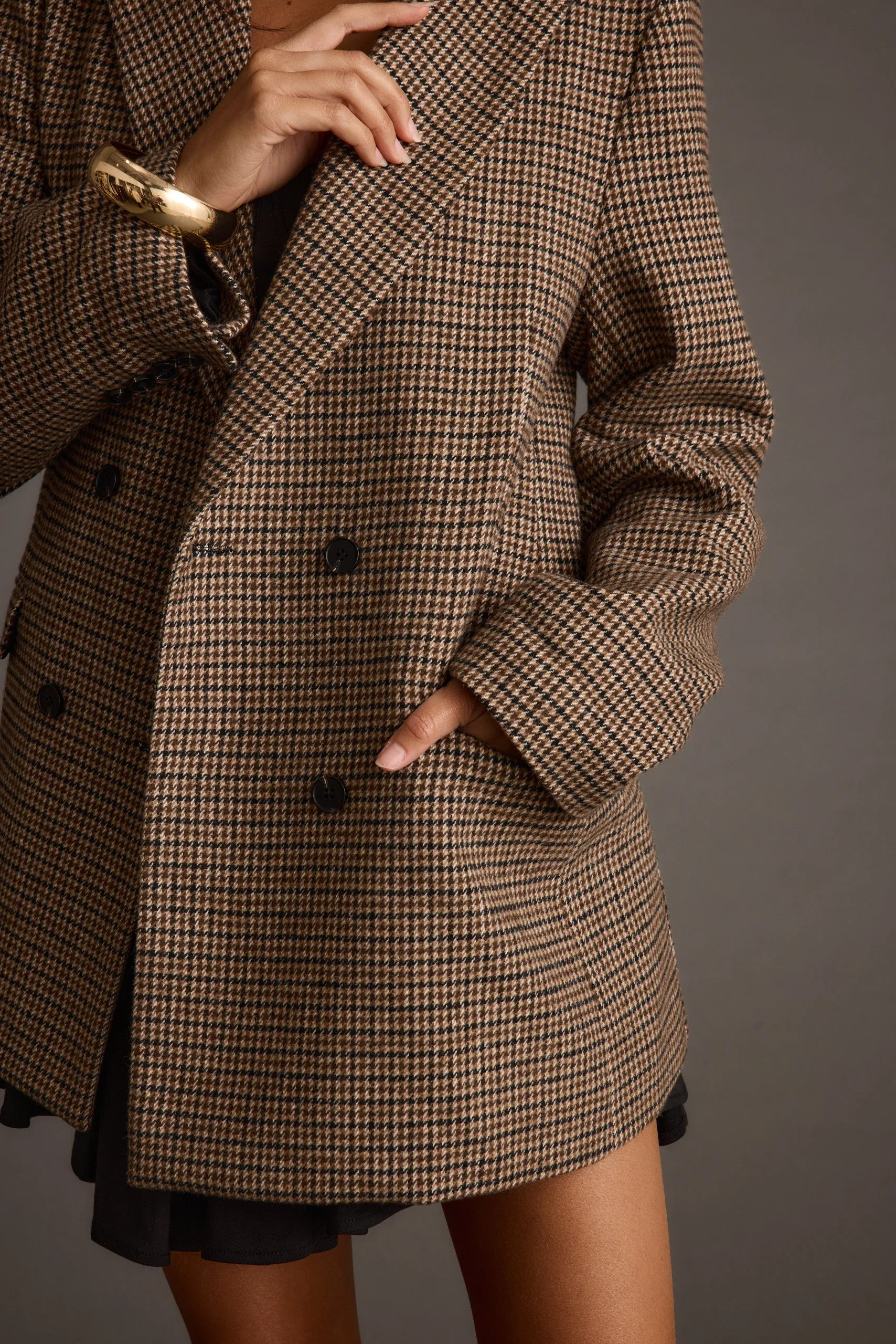 West Village Brown Plaid Blazer
