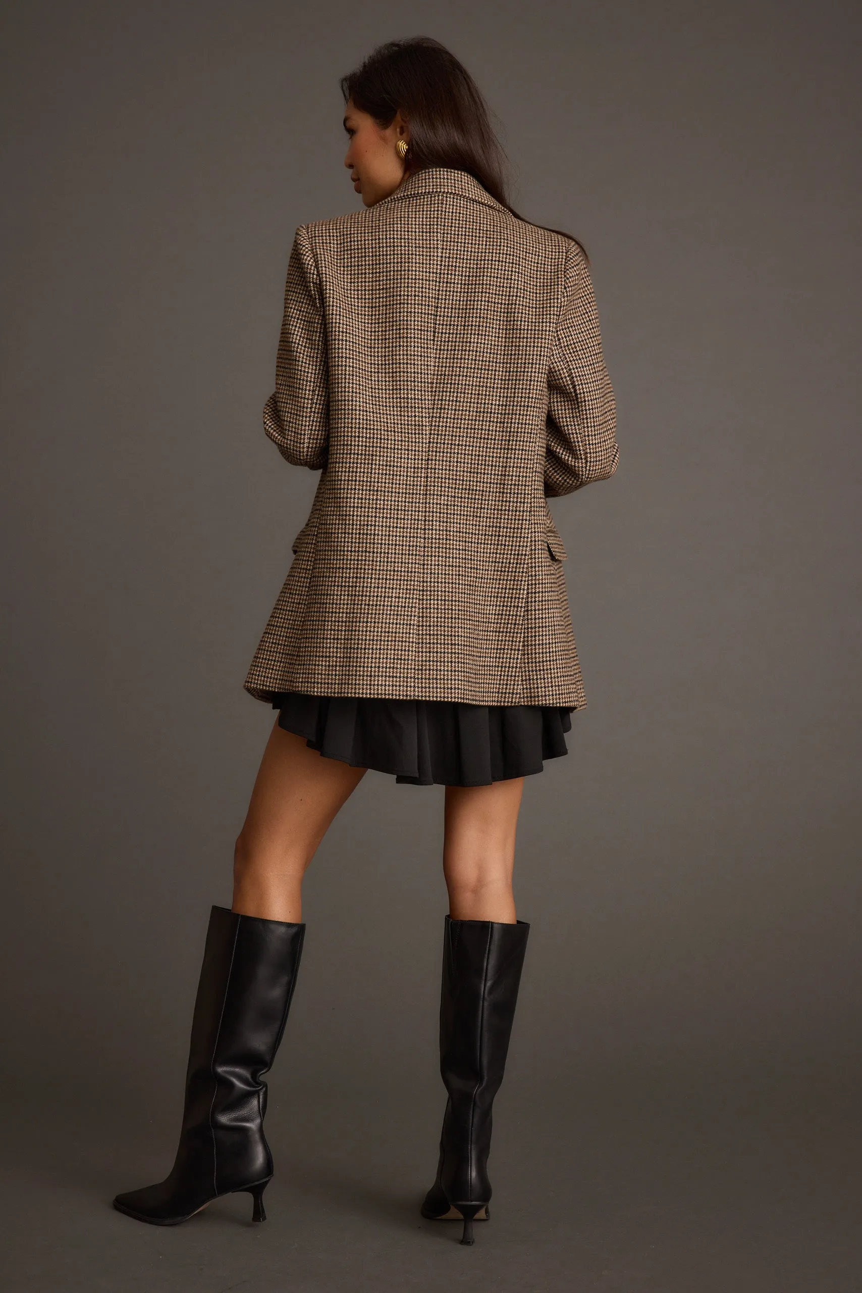 West Village Brown Plaid Blazer