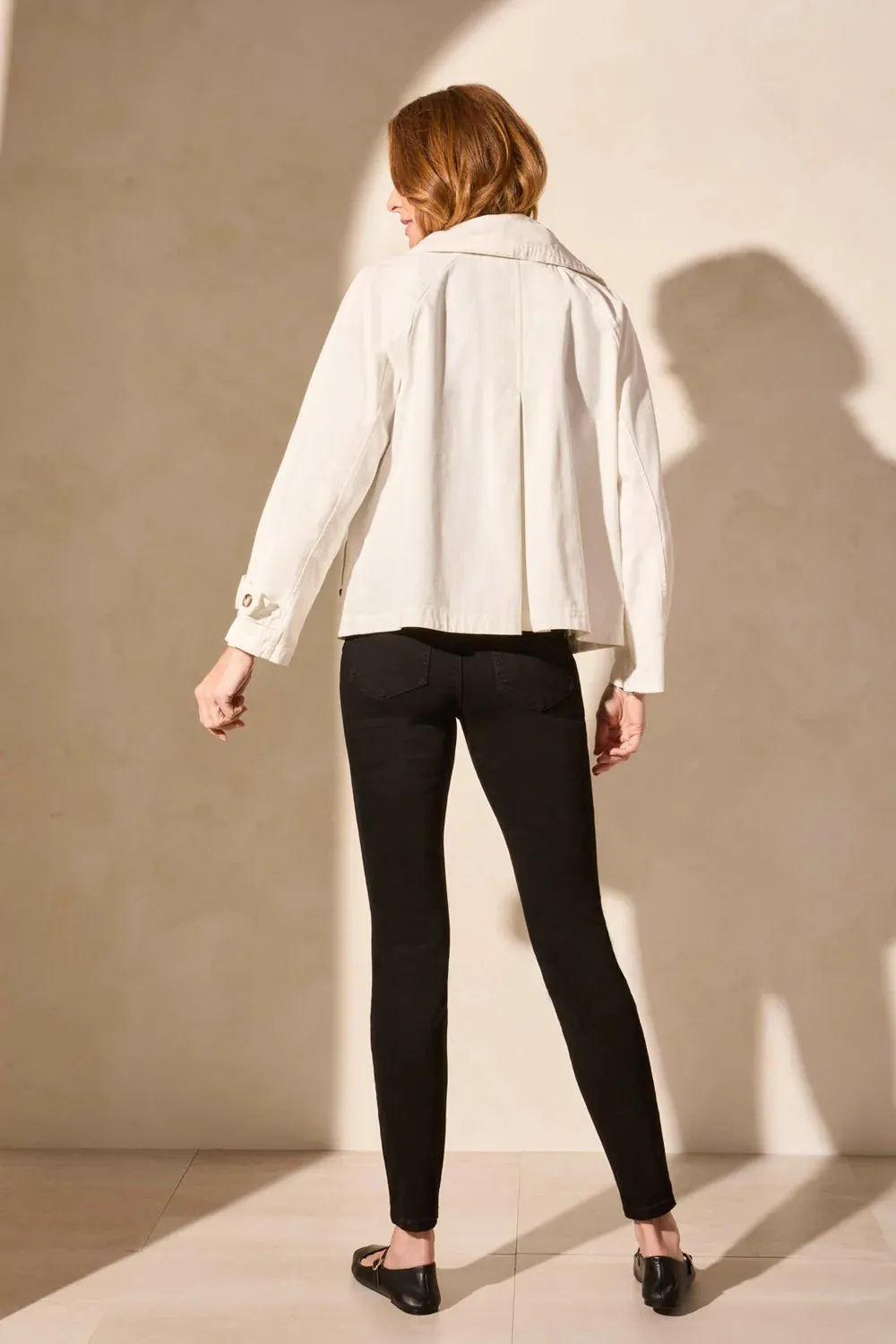 White Button Front Coat