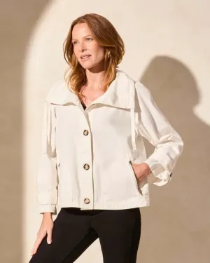 White Button Front Coat