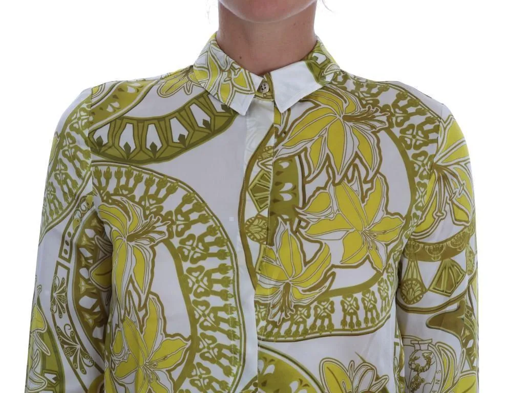 White Gold Baroque Silk Shirt