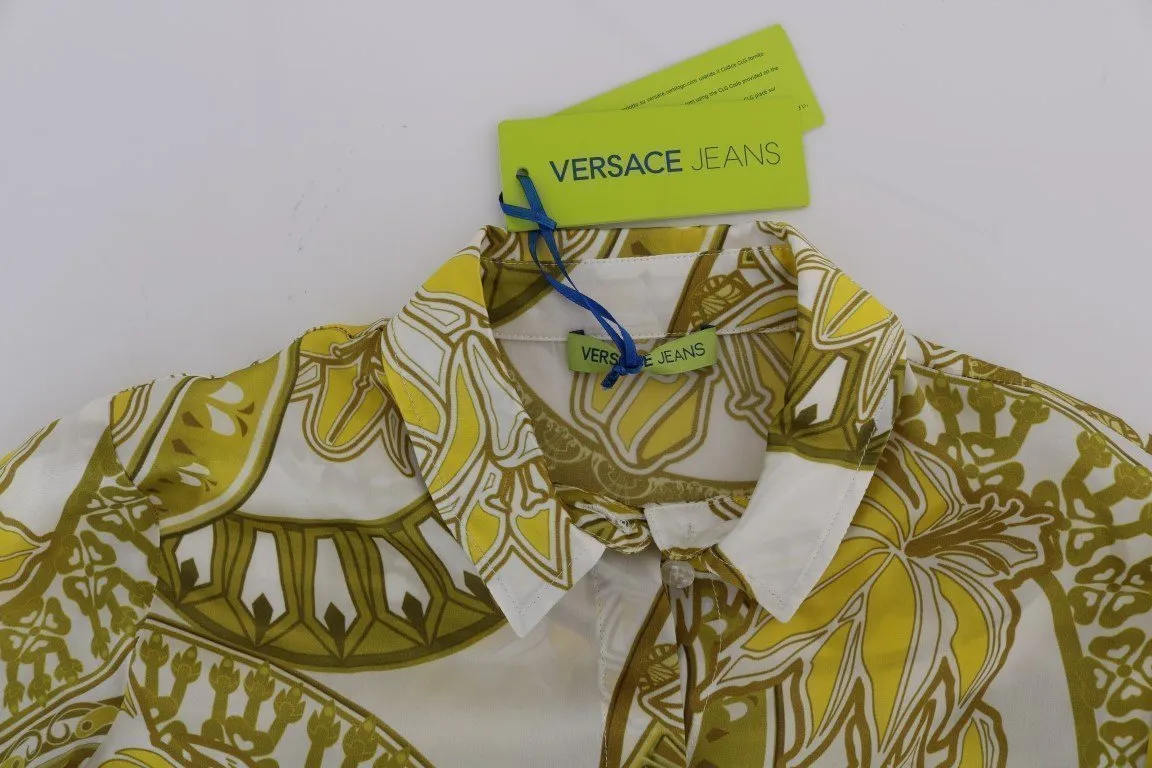 White Gold Baroque Silk Shirt