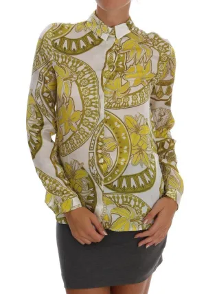White Gold Baroque Silk Shirt