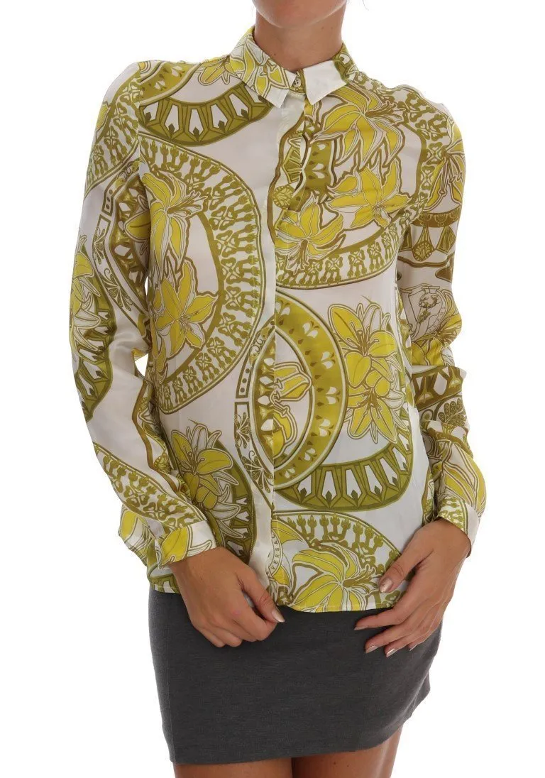 White Gold Baroque Silk Shirt