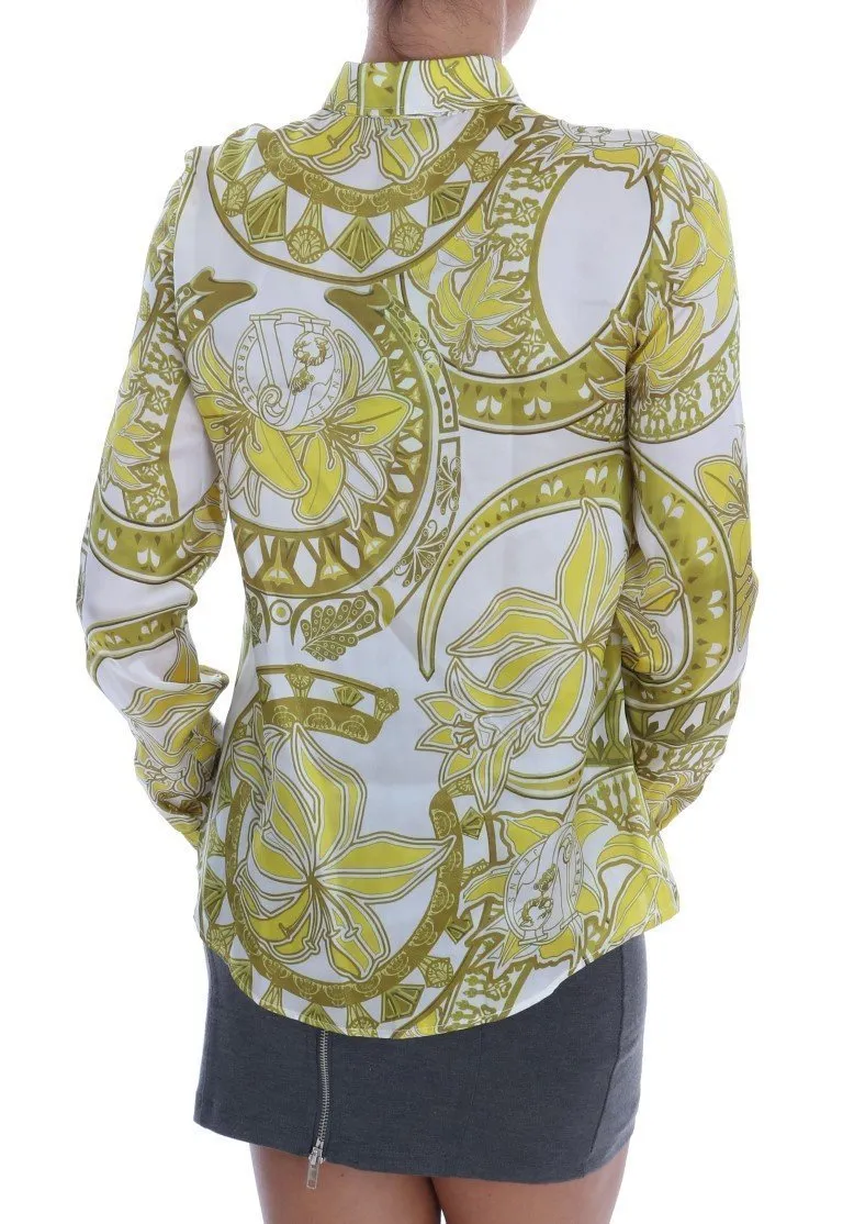 White Gold Baroque Silk Shirt