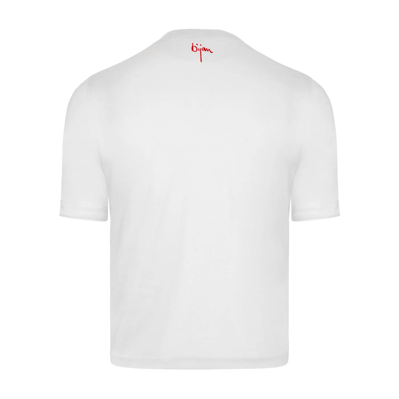 White with Red Crest Short Sleeve T-Shirt