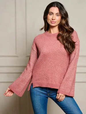 WOMEN'S LONG BELL SLEEVE PULLOVER SWEATER