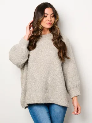 WOMEN'S LONG SLEEVE SHIMMER PULLOVER SWEATER