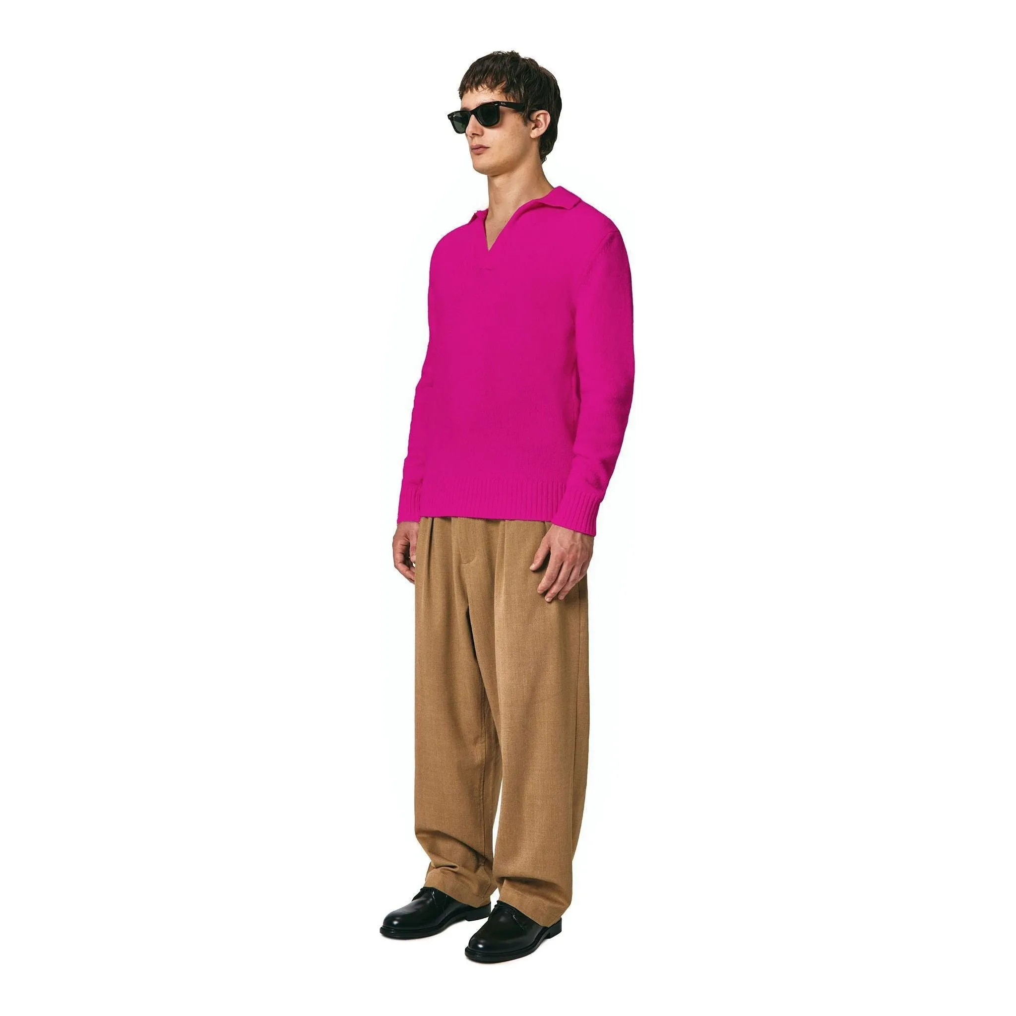 Wool Polo, Fuscia