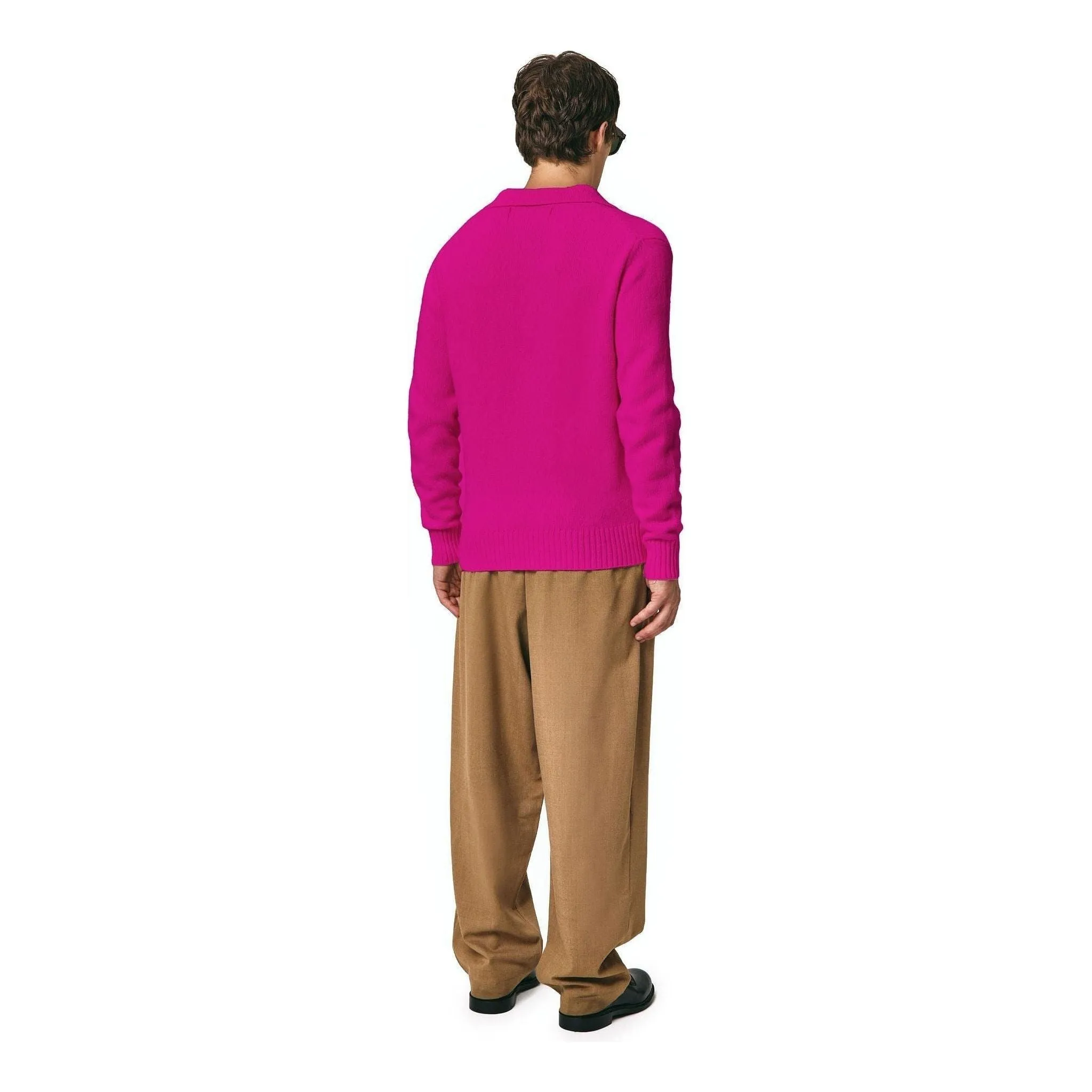 Wool Polo, Fuscia