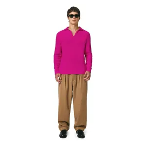 Wool Polo, Fuscia