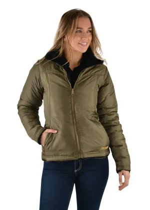 Wrangler Carrie Reversible Ladies Jacket Olive Black