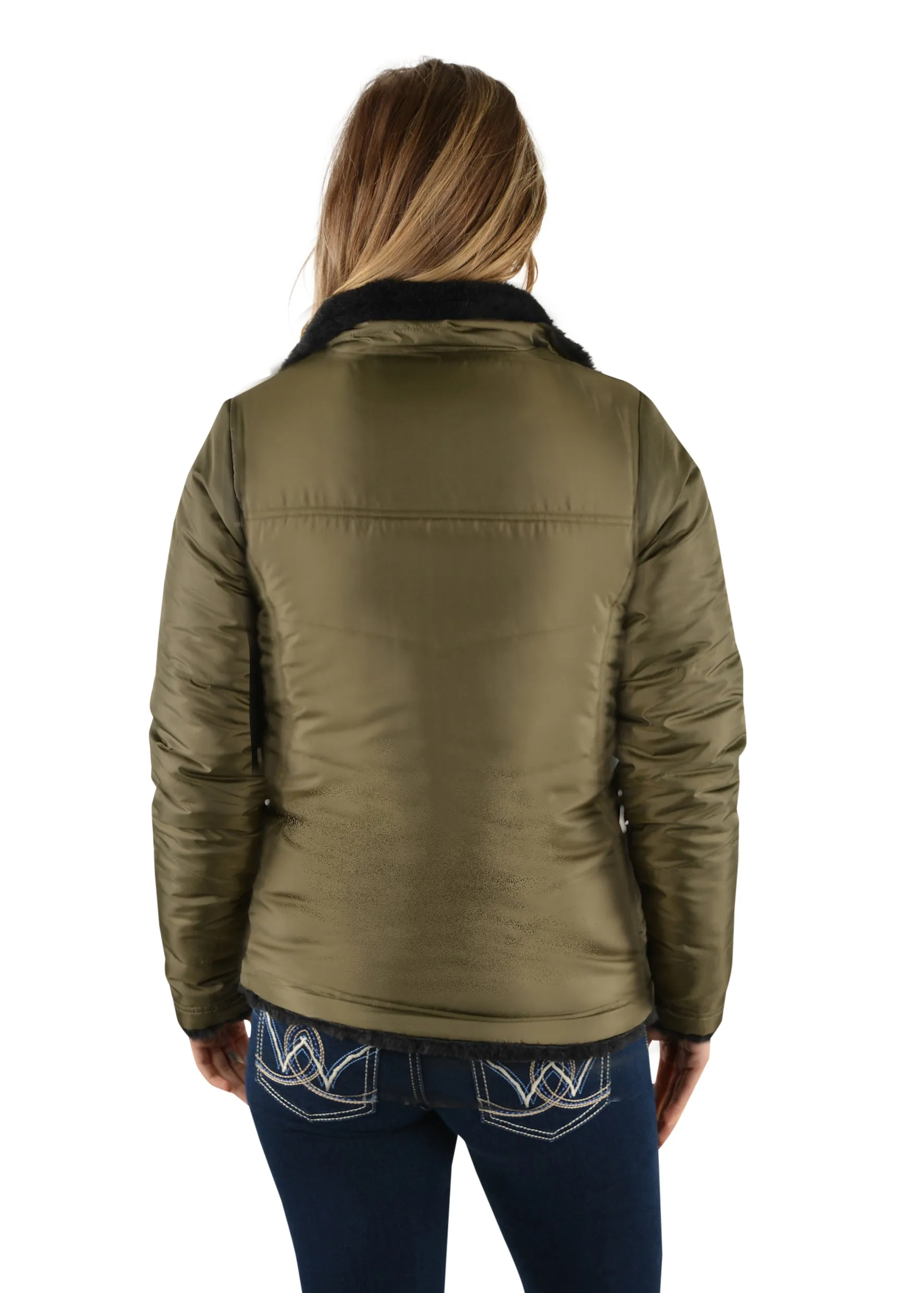 Wrangler Carrie Reversible Ladies Jacket Olive Black