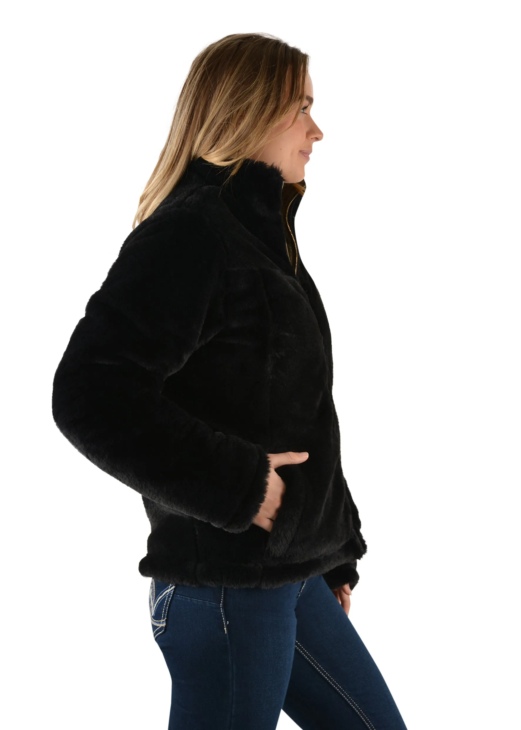 Wrangler Carrie Reversible Ladies Jacket Olive Black
