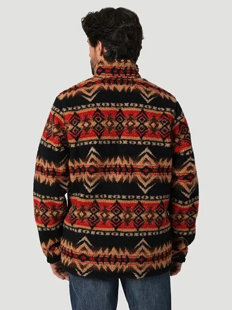 Wrangler Men's Cappuccino Quarter Zip Sherpa Pullover