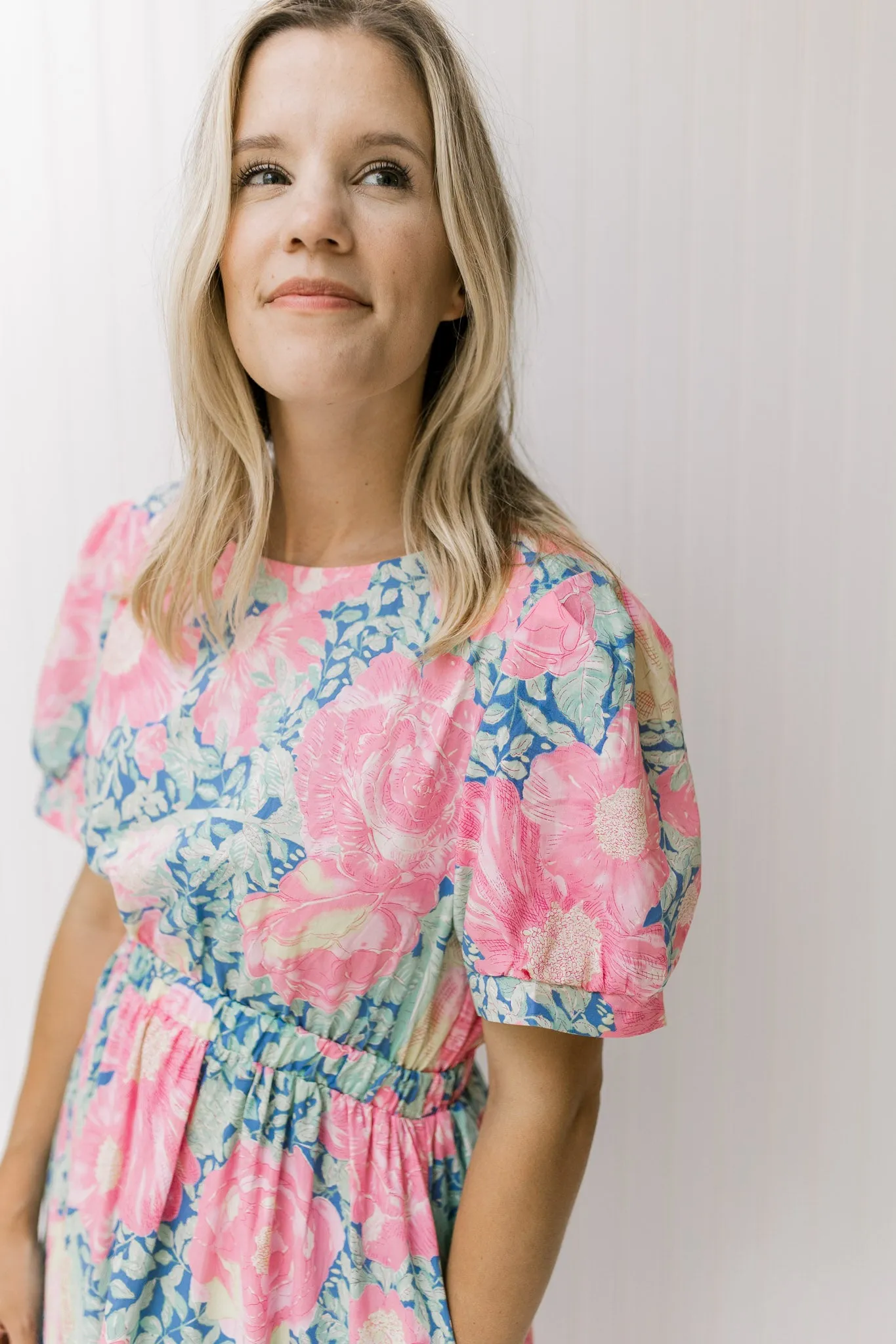 X Pink Posies Midi Dress